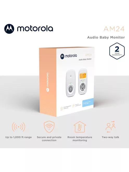 Motorola AM24 LCD kijelzős kétirányú bébiőr, OUTLET termék