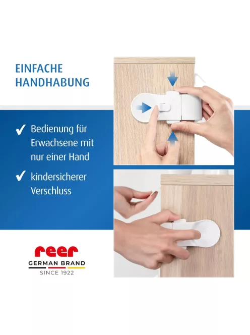 Reer gyermekbiztonsági zár szekrényhez, OUTLET termék