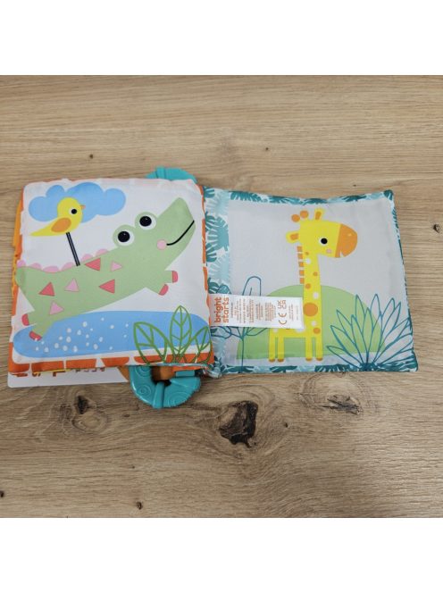 Bright Starts textil képeskönyv rágókával, OUTLET termék