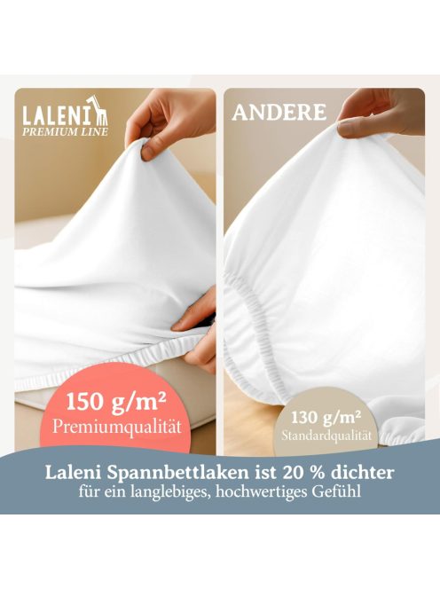 Laleni Jersey 38x77×10 cm fehér lepedő, OUTLET termék