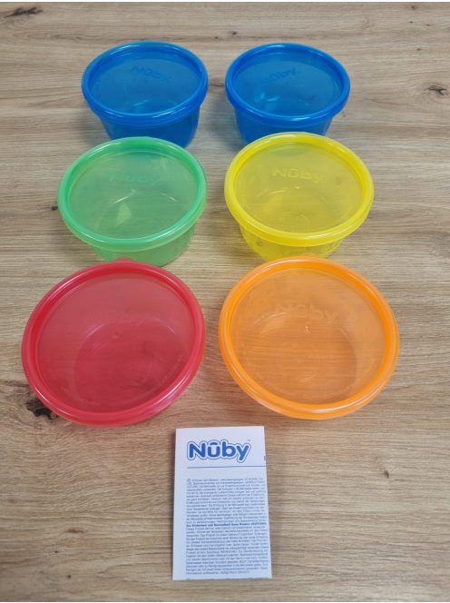 Nuby 6db 300ml-es ételtároló edényke, OUTLET termék