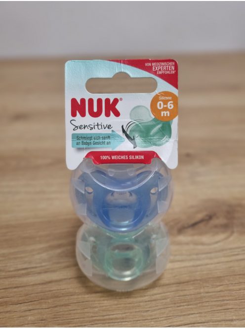 Nuk Sensitive szilikon cumi, 2 db-os, 0-6 hó, OUTLET termék