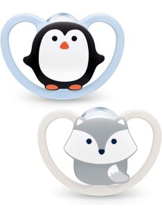 Nuk Space szilikon cumi 2 db-os, 0-6 hó, OUTLET termék