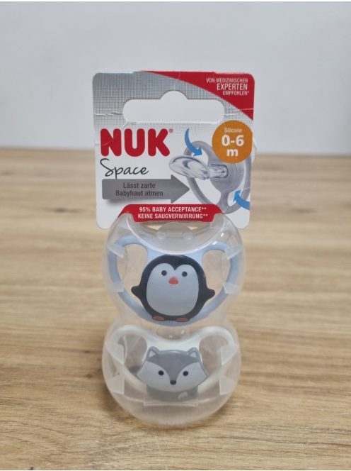 Nuk Space szilikon cumi 2 db-os, 0-6 hó, OUTLET termék