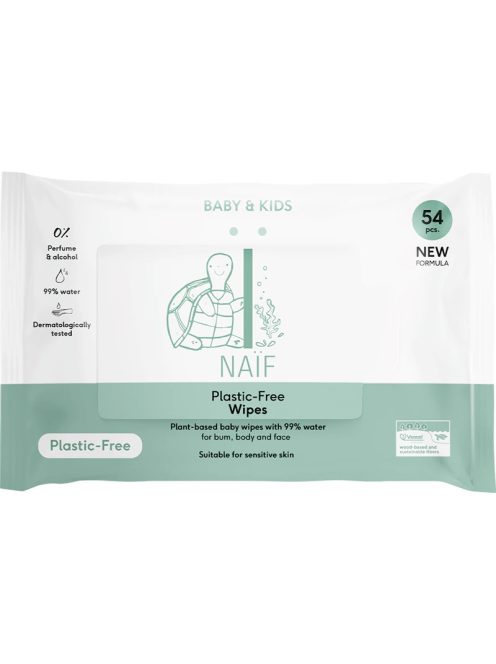 Naïf nedves törlőkendő 99% víz ,0% parfüm és alkohol, OUTLET termék