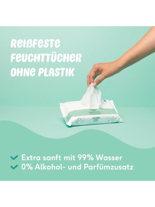 Naïf nedves törlőkendő 99% víz ,0% parfüm és alkohol, OUTLET termék