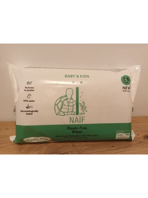 Naïf nedves törlőkendő 99% víz ,0% parfüm és alkohol, OUTLET termék