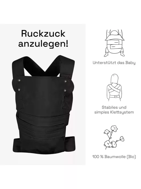  Marsupi Classic 2.0 hordozó - fekete (S/M), OUTLET termék