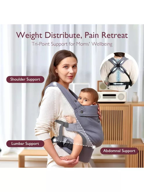 Momcozy babahordozó szürke - OUTLET termék