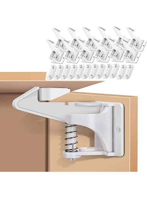 12 darabos "láthatatlan" gyermekbiztonsági szekrényzár, OUTLET termék