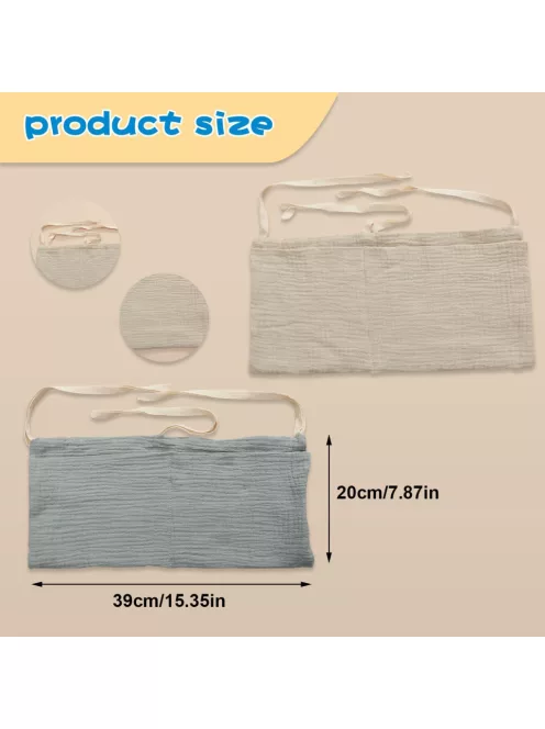 Lonimia ágyrácsra textil tartó csomag 2 db, bézs és menta színben , OUTLET termék