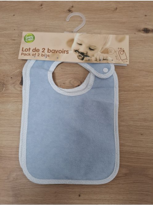 BabyCalin előke kék/fehér 2db, OUTLET termék