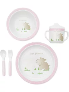 Bieco 5db-os gyermek étkészlet- víziló, OUTLET termék