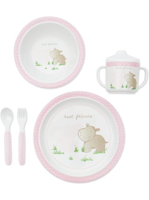 Bieco 5db-os gyermek étkészlet- víziló, OUTLET termék