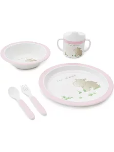 Bieco 5db-os gyermek étkészlet- víziló, OUTLET termék