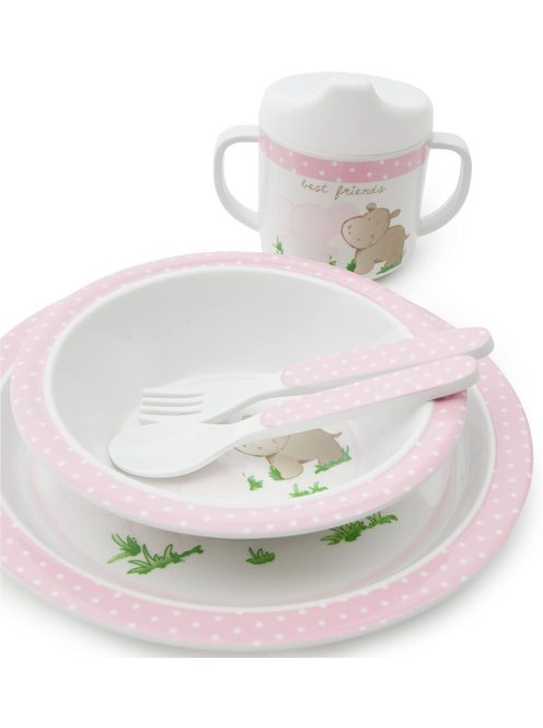 Bieco 5db-os gyermek étkészlet- víziló, OUTLET termék