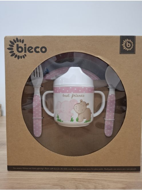 Bieco 5db-os gyermek étkészlet- víziló, OUTLET termék