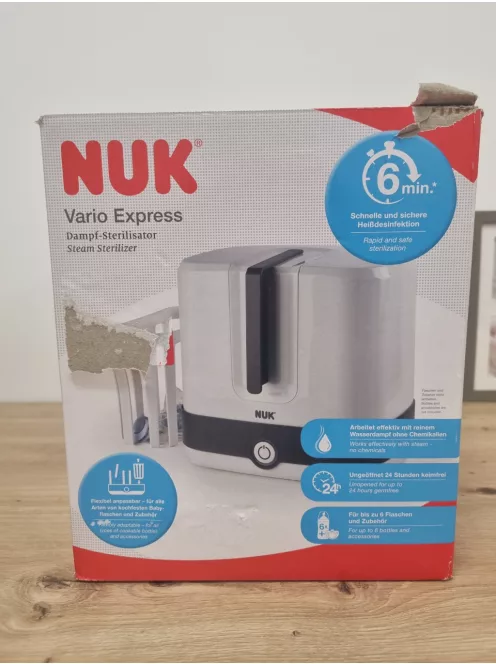 NUK Vario Express gőzsterilizáló akár 6 cumisüveghez. OUTLET termék