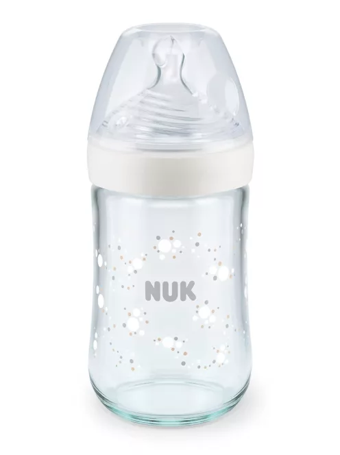 Nuk Nature Sense hőérzékelős üveg cumisüveg, 240 ml, OUTLET termék