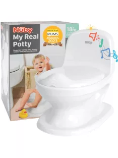   Nuby gyerek wc valódi öblítési hanggal-fehér OUTLET termék