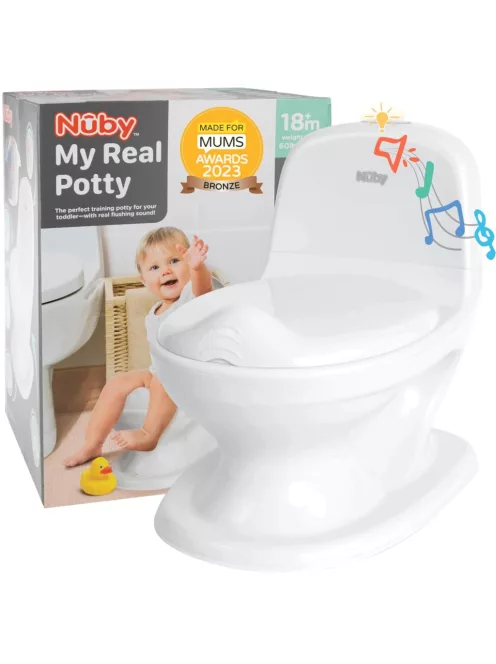 Nuby gyerek wc valódi öblítési hanggal-fehér OUTLET termék