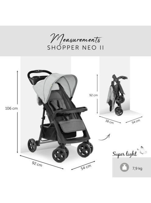Hauck Shopper Neo II babakocsi 22 kg-ig-Grey. OUTLET termék