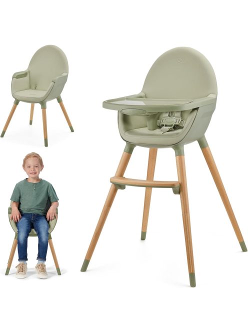 Kinderkraft FINI 2 baba etetőszék, 2 az 1-ben zöld. OUTLET termék