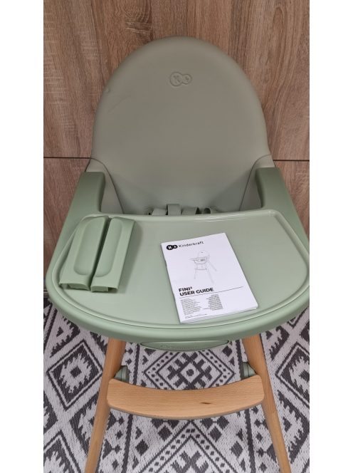 Kinderkraft FINI 2 baba etetőszék, 2 az 1-ben zöld. OUTLET termék