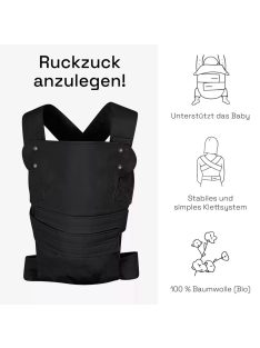 Marsupi Classic 2.0 hordozó - fekete (L), OUTLET termék