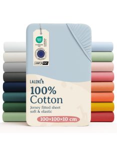 Laleni Jersey 100x100 cm kék gumis lepedő, OUTLET termék