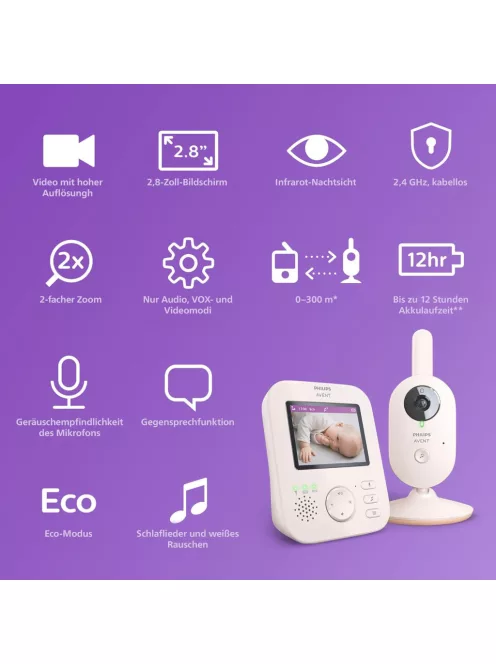 Philips Avent SCD881 kamerás bébiőr, OUTLET termék