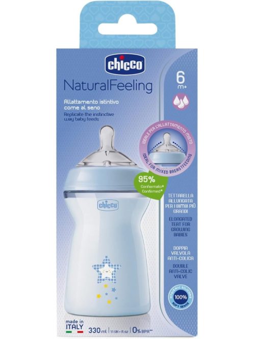 Chicco Natural Feeling cumisüveg, 330ml, 6 hó+, OUTLET termék