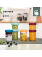 Babymoov üveg tárolóedények tetővel-8 db OUTLET termék , 4x220ml & 4x100ml- OUTLET termék