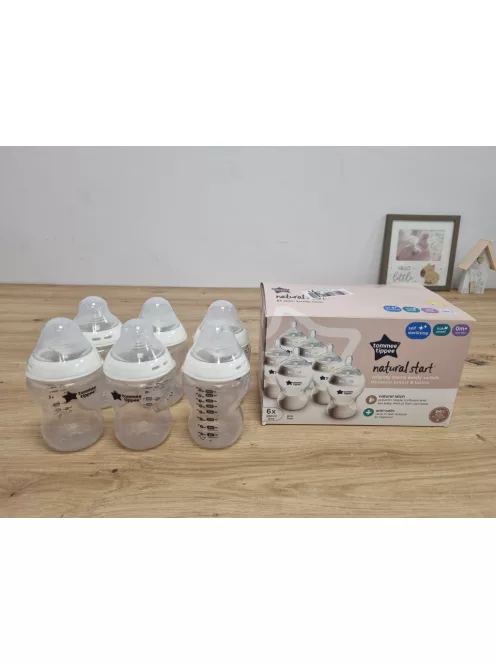 Tommee Tippee Natural Start anti-colic cumisüveg szett 0+ 6x260ml, OUTLET termék