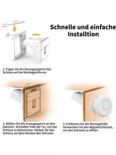   Norjews mágneses szekrényzár, 20 zár + 2 kulcs, OUTLET termék