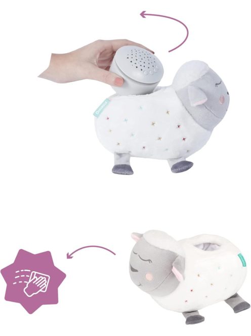 Badabulle Lulu a bárány zenélő és világító plüss, OUTLET termék