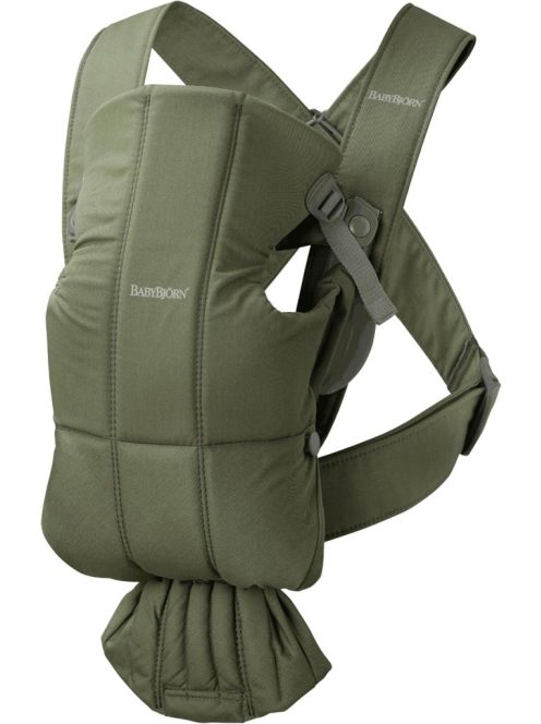 BabyBjörn babahordozó Mini, Comfy cotton-sötétzöld. OUTLET termék