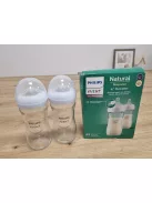 Philips Avent Natural Response üveg cumisüveg 240 ml 2 db-os csomag, 3 hótól  SCY933/02, OUTLET termék