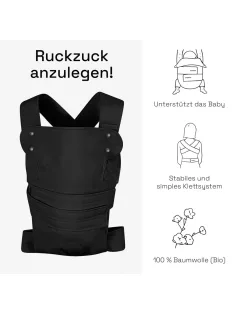 Marsupi Classic 2.0 hordozó - fekete (S/M), OUTLET termék