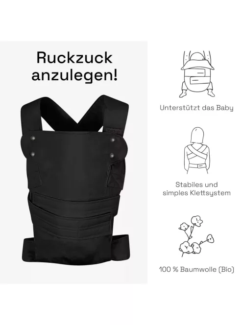 Marsupi Classic 2.0 hordozó - fekete (S/M), OUTLET termék