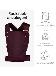  Marsupi Classic 2.0 hordozó - bordó (S/M), OUTLET termék