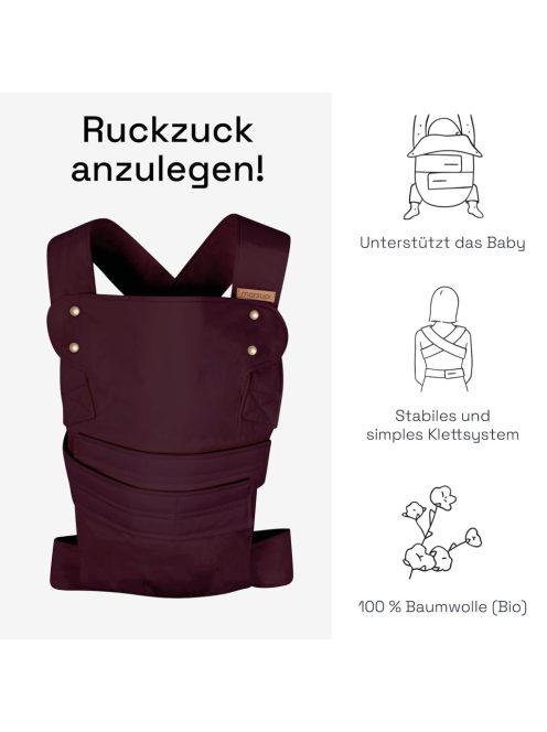  Marsupi Classic 2.0 hordozó - bordó (S/M), OUTLET termék