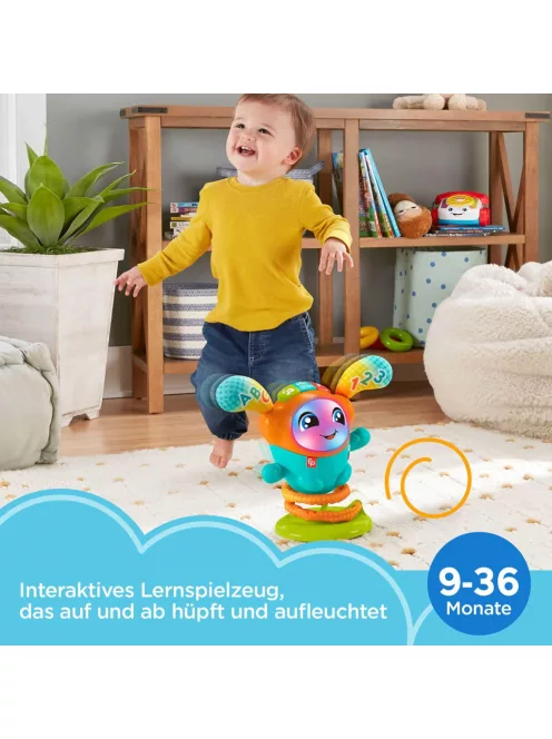 Fisher-Price DJ Hüpfi interaktív német nyelvű játék, OUTLET termék