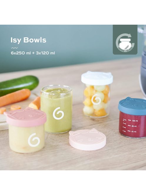 Babymoov Isy üveg tárolóedények tetővel-9 db OUTLET termék