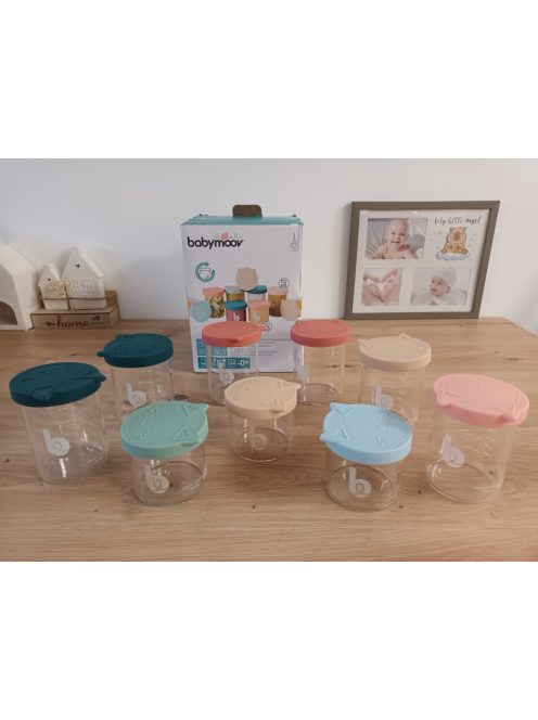 Babymoov Isy üveg tárolóedények tetővel-9 db OUTLET termék