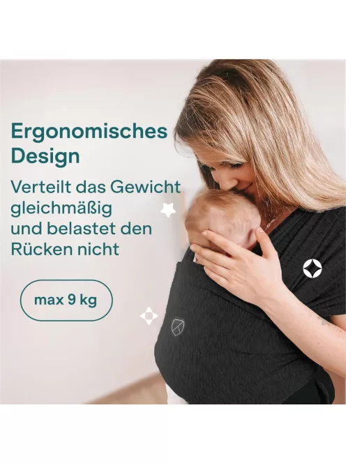 Koala Babycare babahordozó, max 9 kg-fekete, OUTLET termék