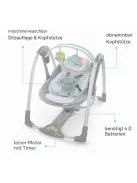 Ingenuity Hugs & Hoots bébihinta Swing and Go Portable Swing, összecsukható és hordozható bébihinta, 5 ringatási sebesség, születéstől 9 kg-ig OUTLET termék