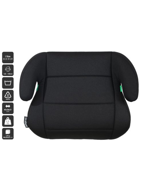 BabyGO ülésmagasító az új I-Size  (125–150 cm), fekete OUTLET termék
