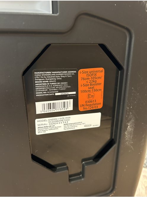 Graco Energi i-Size R129. 76-150 cm -Outlet termék