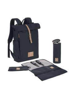   Lässig Rolltop pelenkázó hátizsák-fekete. OUTLET termék